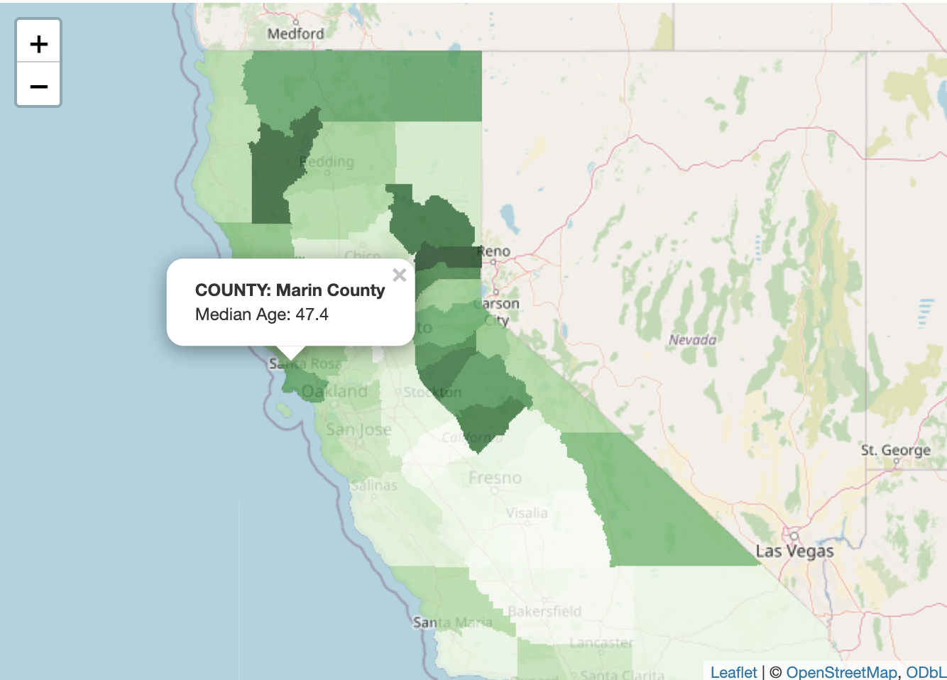 California Census Age Distribution